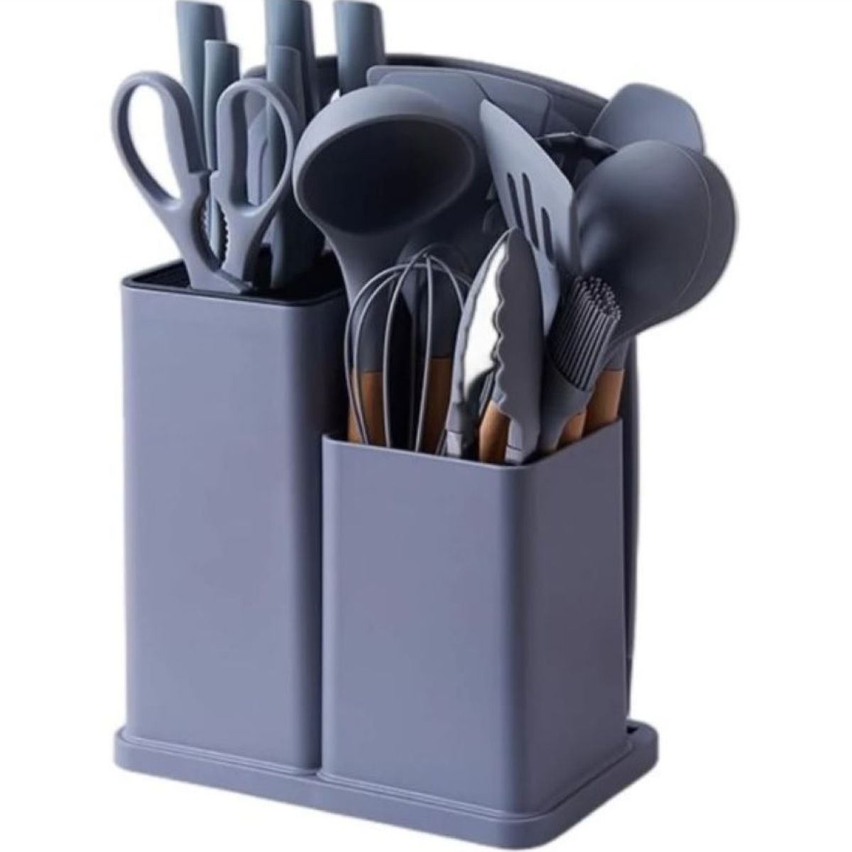 ZHOPI CO - Set Utensilios Cocina Silicona 19 Pz Resistentes Al Calor