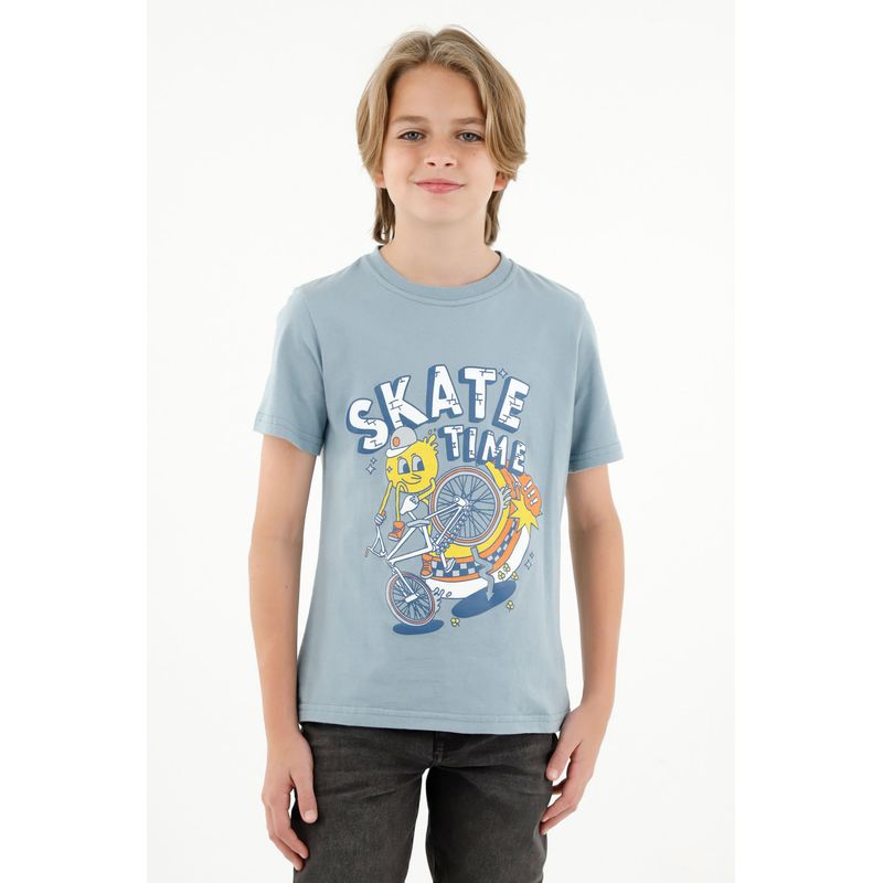 TENNIS - Camiseta gris con manga corta para niño