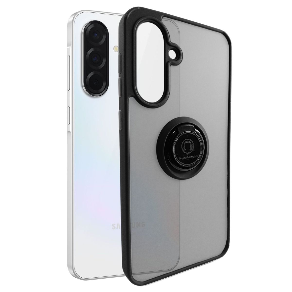 GENERICO - Funda Estuche Mate Con Anillo Compatible Samsung A56 Negro