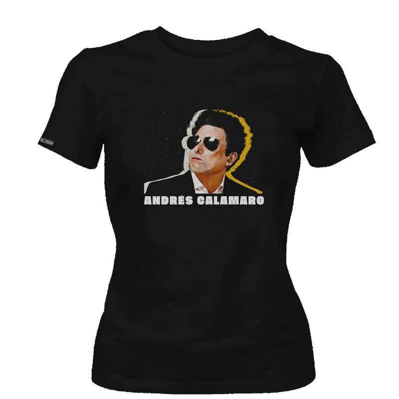 CREACIONES NU CROWN - Camiseta Dama Andres Calamaro Rock Foto Art Nu Crown