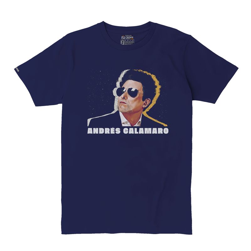CREACIONES NU CROWN - Camiseta Andres Calamaro Rock Foto Art Hombre Nu Crown