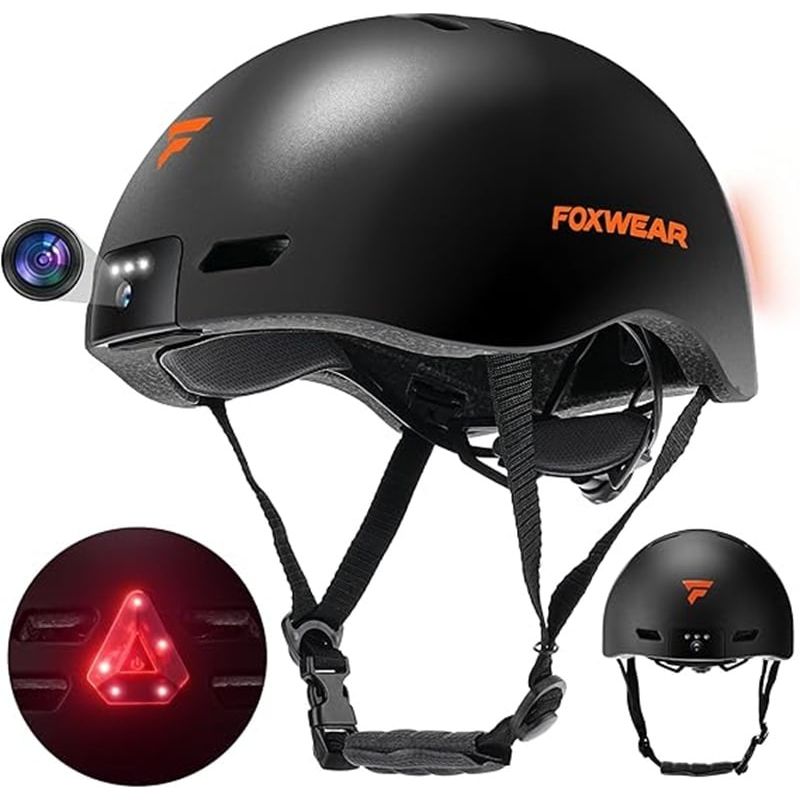 GENERICO - Casco Ciclista Con Cámara Grabadora Luces LED