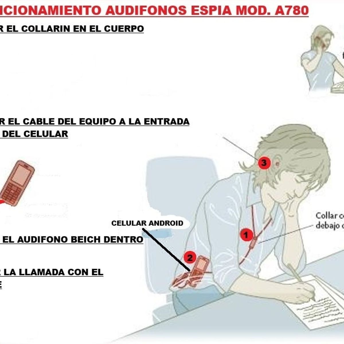 GENERICO - audifonos espia invisibles modelo a780 beich