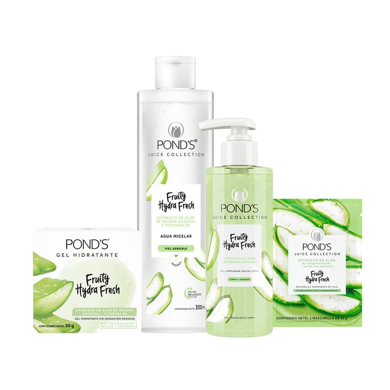 PONDS - Kit 4Piezas Hidratacion Facial Ponds Aloe para piel sensible
