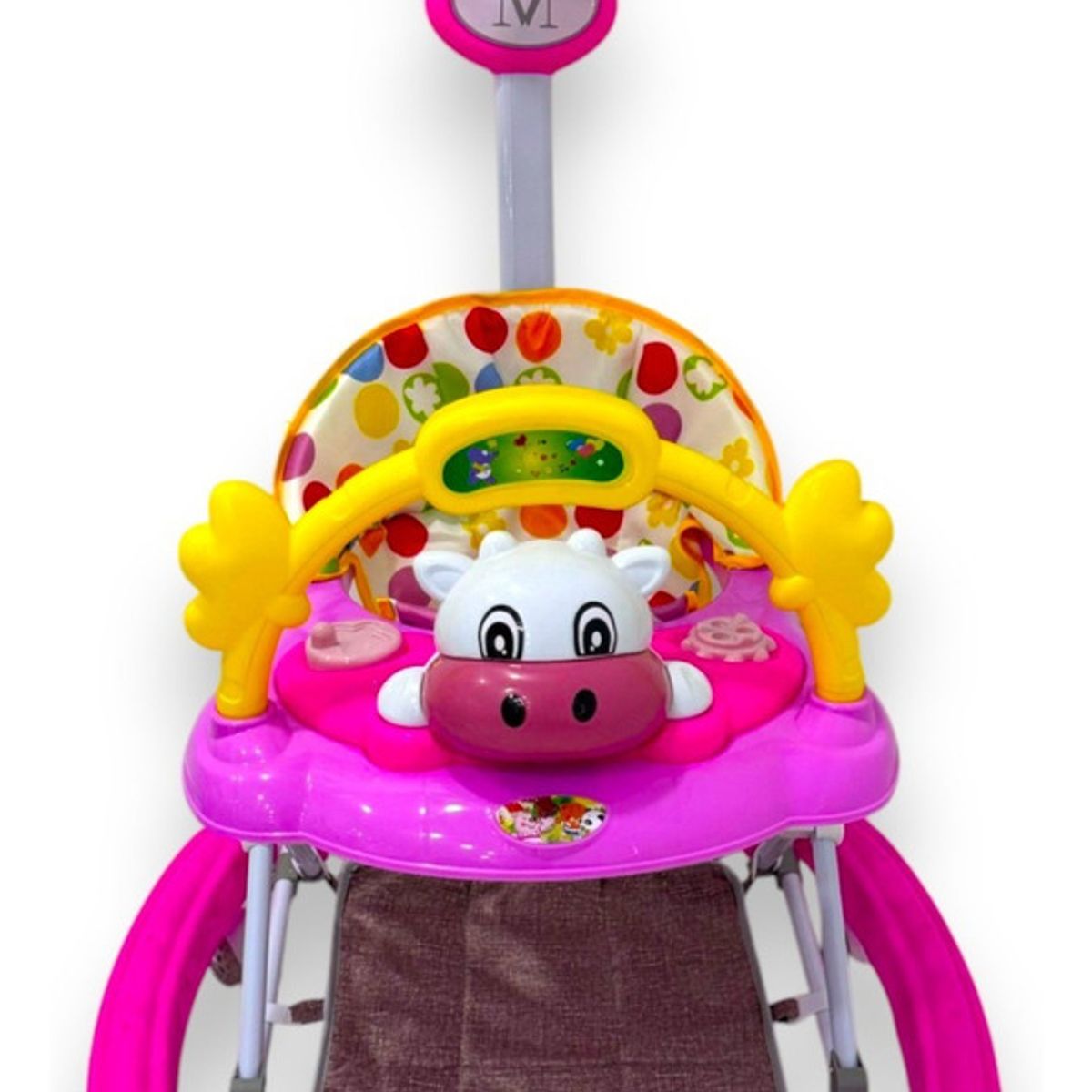 KIDSHOP - Caminador Musical Luces Con Guia Vaca 341-1 Rosado