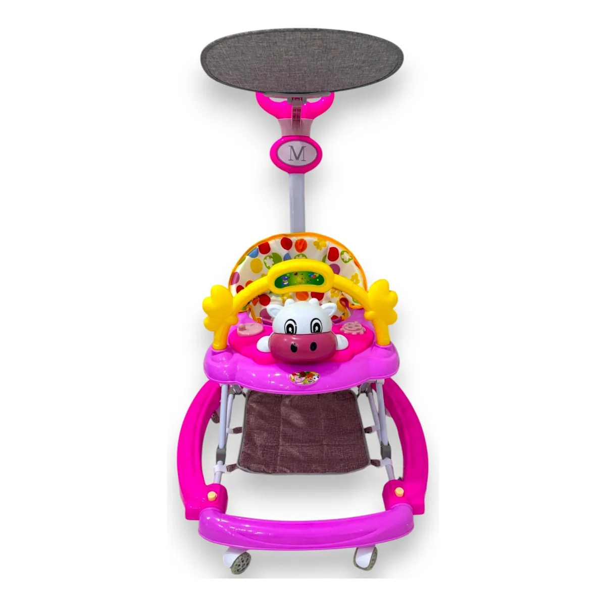 KIDSHOP - Caminador Musical Luces Con Guia Vaca 341-1 Rosado