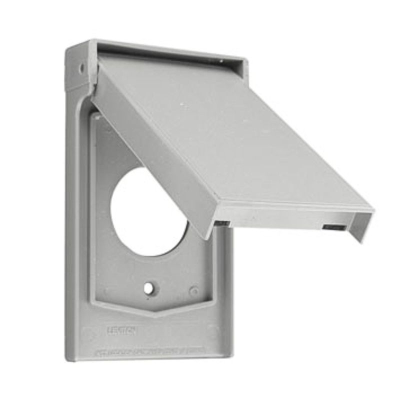 LEVITON - Tapa Sencilla Intemperie Vertical Leviton 4980-GY Nylon