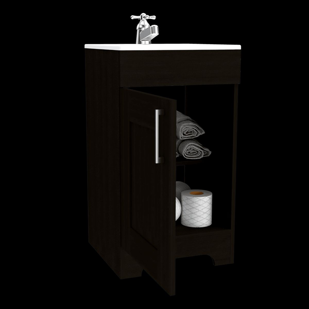 RTA DESIGN - Mueble para Lavamanos Apolis Wengue con Una Puerta Batiente
