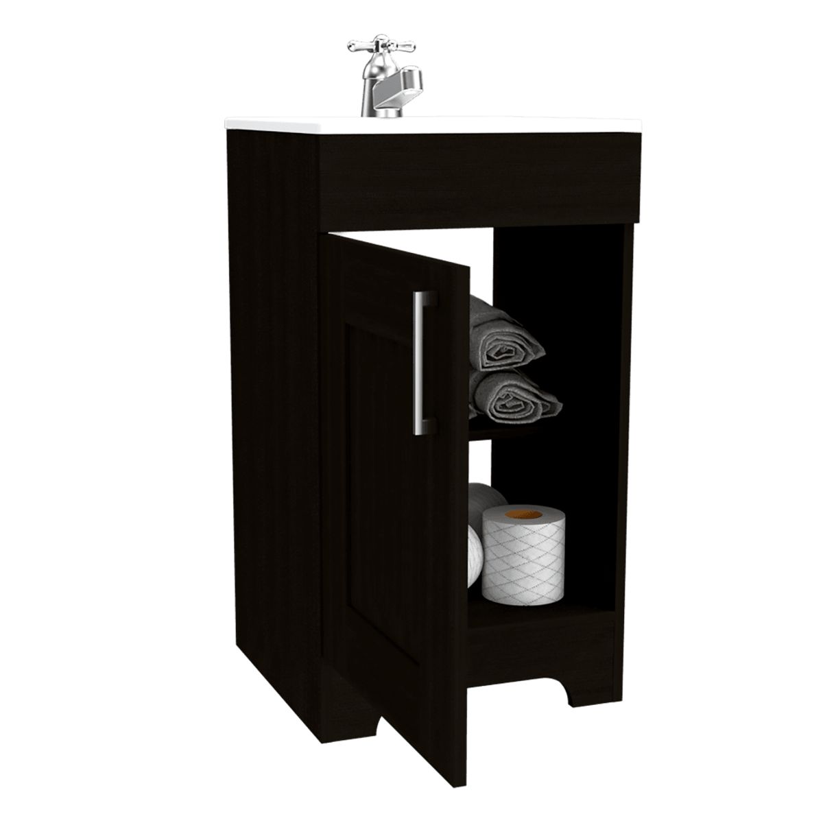 RTA DESIGN - Mueble para Lavamanos Apolis Wengue con Una Puerta Batiente