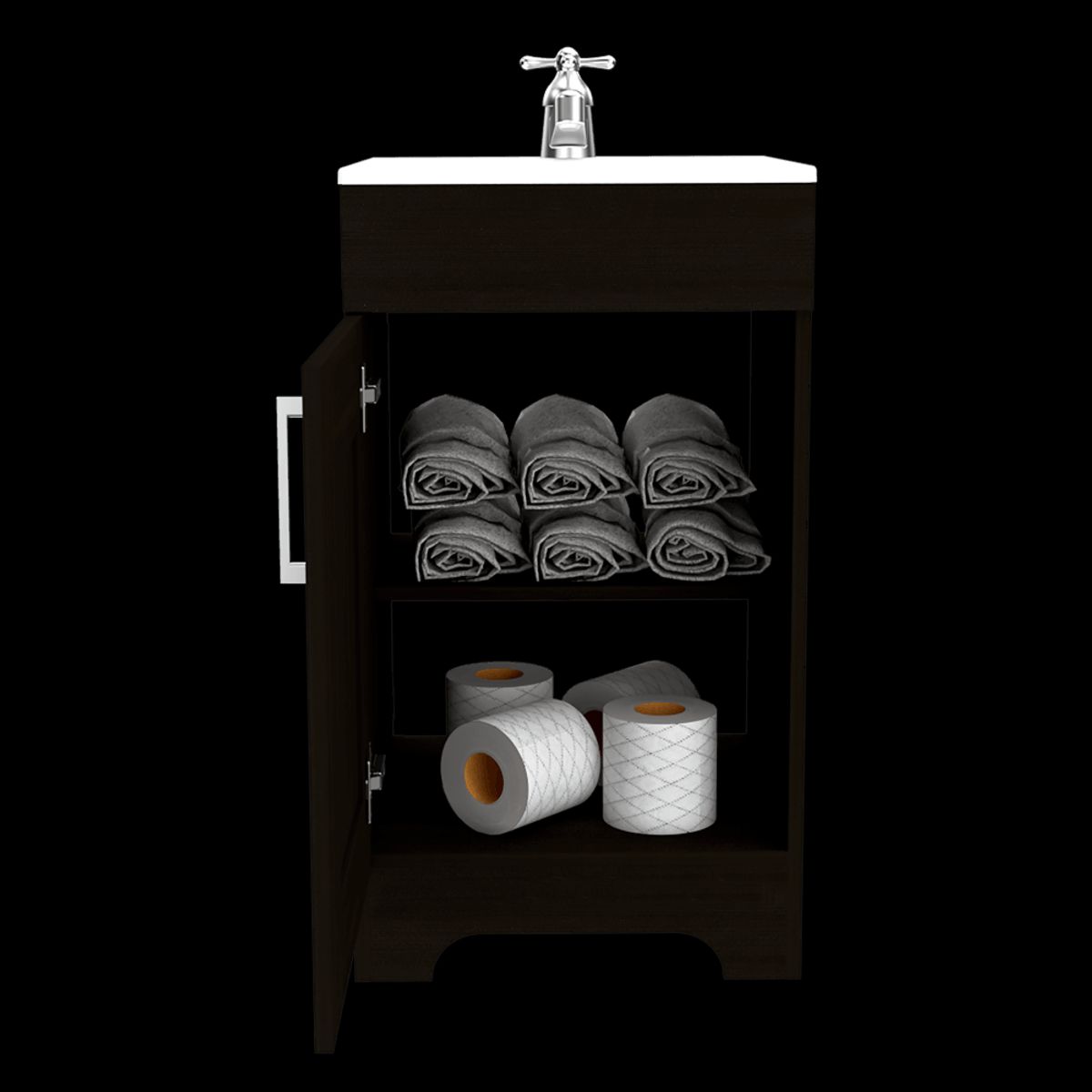 RTA DESIGN - Mueble para Lavamanos Apolis Wengue con Una Puerta Batiente
