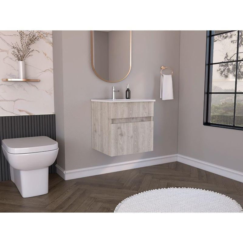 RTA DESIGN - Mueble para Lavamanos Aydin 50 Humo con un cajon y amplio espacio de almacenamiento ZF