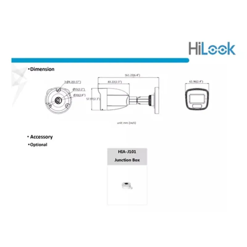 HIKVISION - THC-B159-MS - Cámara Mini Bullet Colorvu 3k Con Audio 28mm