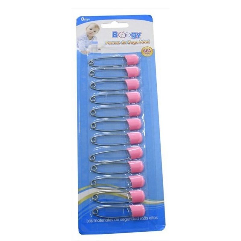 BOOGY - Set ganchos nodriza sujetadores seguridad pañal x 12m Rosado