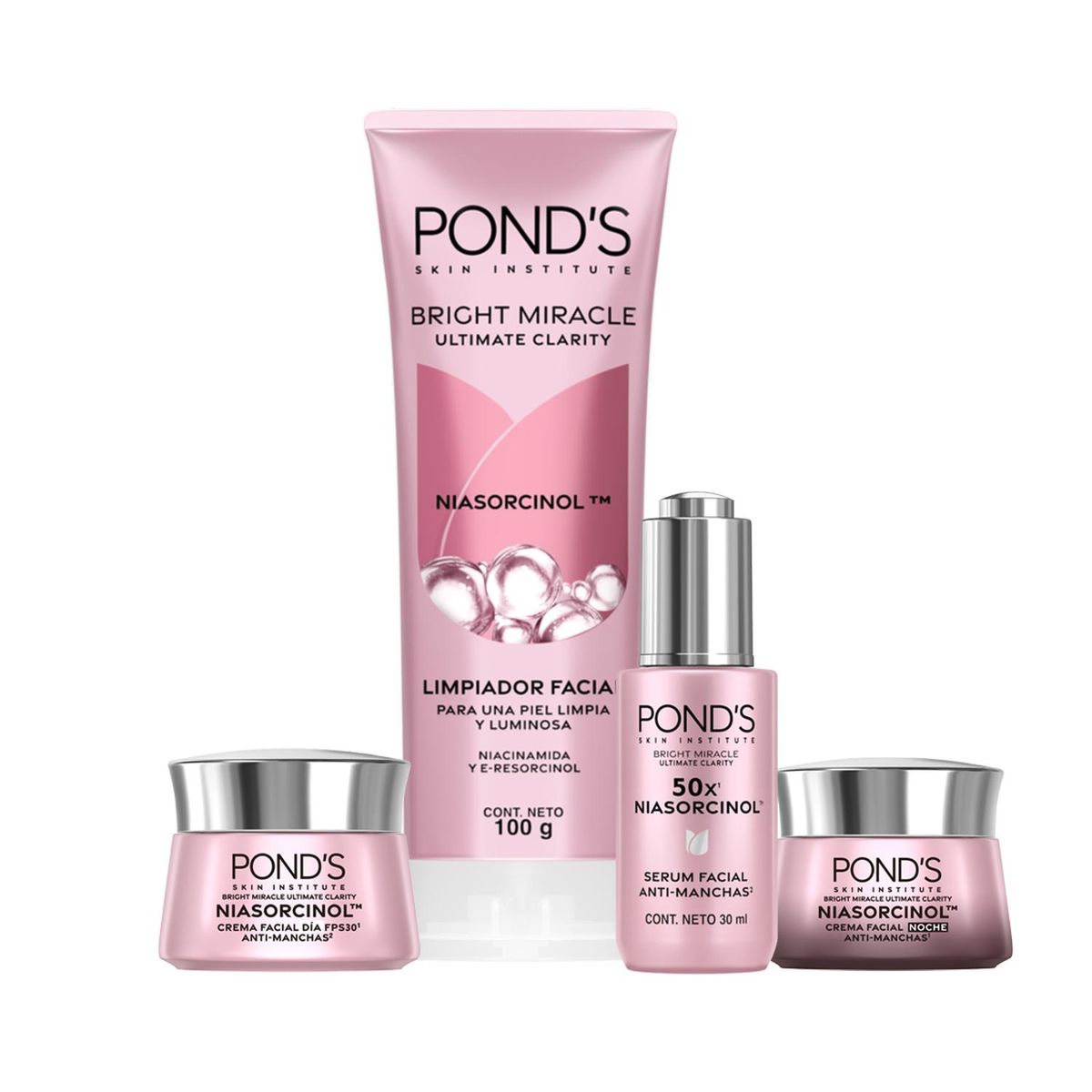 PONDS - Kit 4piezas Cuidado Facial Antimanchas Ponds Con Niasorcinol
