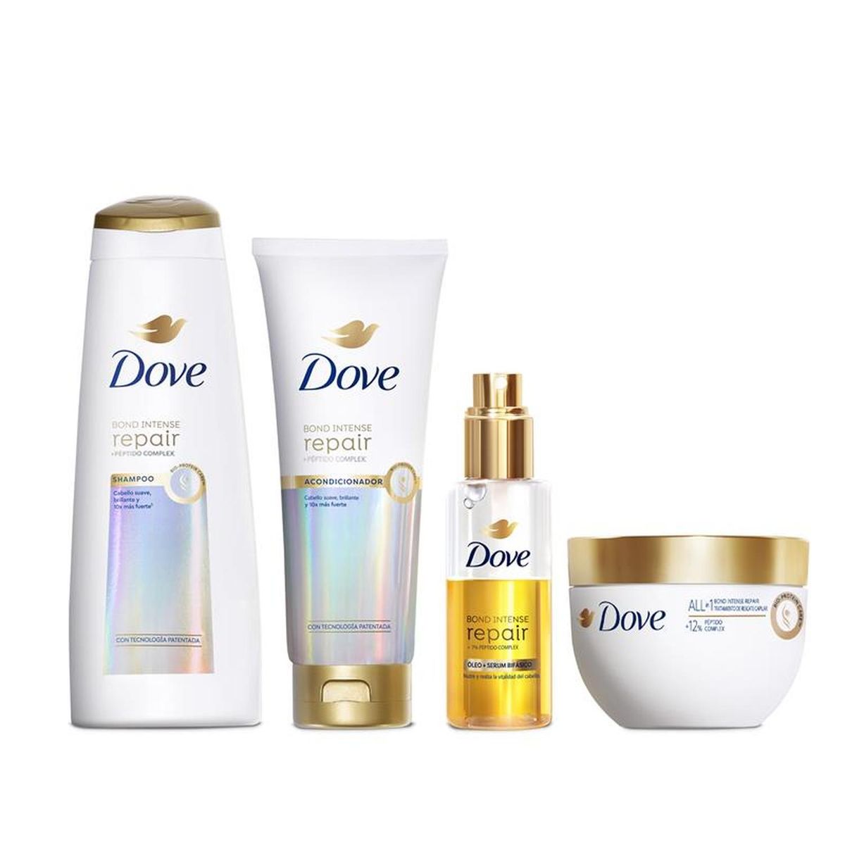 DOVE - Shampoo Acondicionador Oleo Dove Bond Intense Reparación 4ud