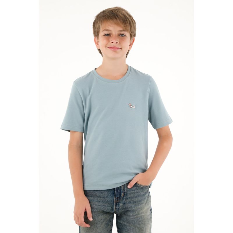 TENNIS - Camiseta básica gris con estampado divertido para niño