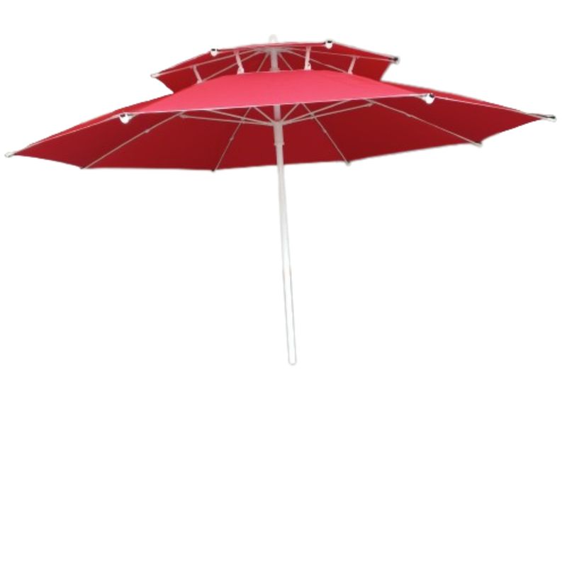 GENERICO - Parasol Sombrilla Desfogue Turístico Lona Fibra 2.60 mt Diámetro Rojo