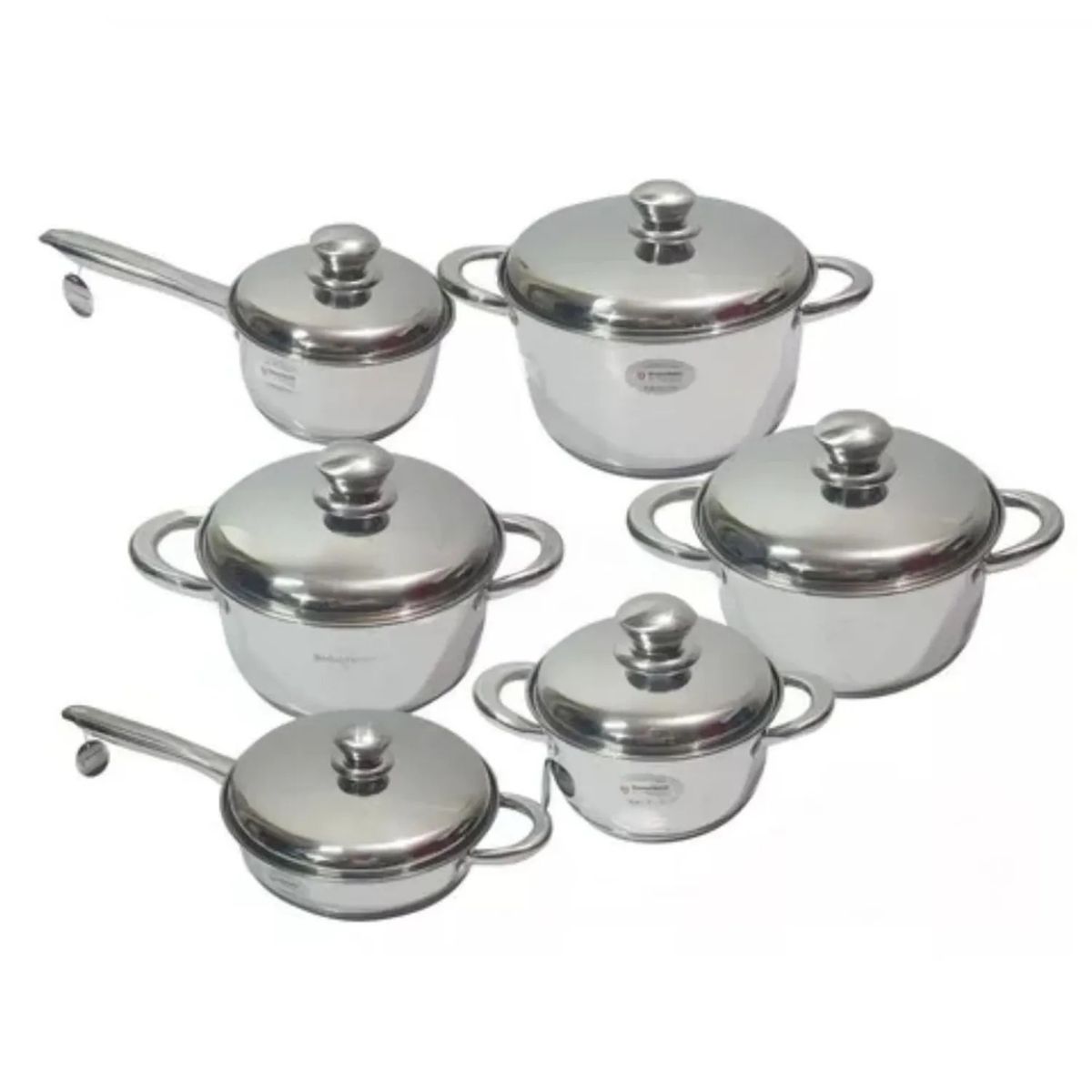 SWISSHOME DR HOFFMAN - Juego De Ollas Acero Quirúrgico Bateria De Cocina Swisshome 12 Pcs