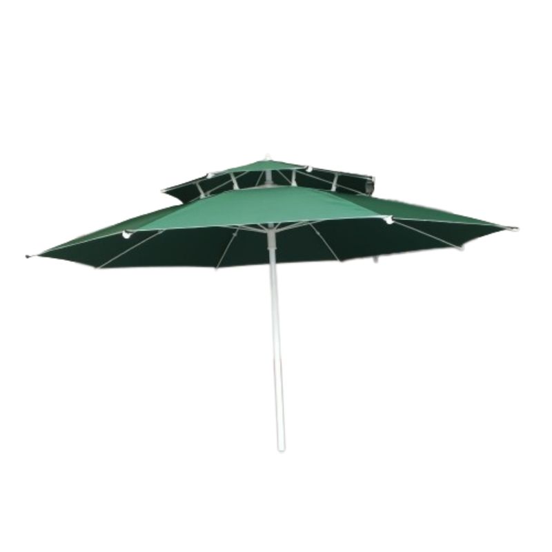 GENERICO - Parasol Sombrilla Desfogue Turístico Lona Fibra 2.60 m Diám Verde Oscu