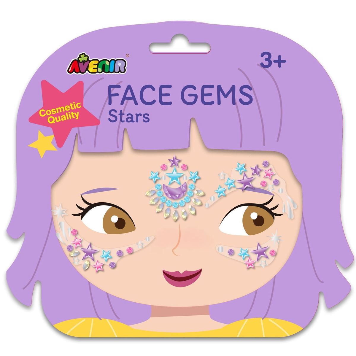 GENERICO - GEMAS STICKERS FACIALES PARA NIÑAS - ESTRELLAS