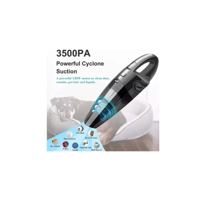 GENERICO - Aspiradora Portátil para Auto y Hogar  Potente Succión HúmedoSeco + Accesorios