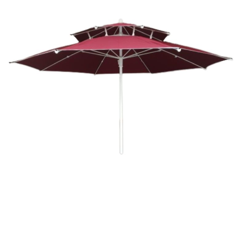 GENERICO - Parasol Sombrilla Desfogue Turístico Lona Fibra 2.60 m Diám Vino Tinto
