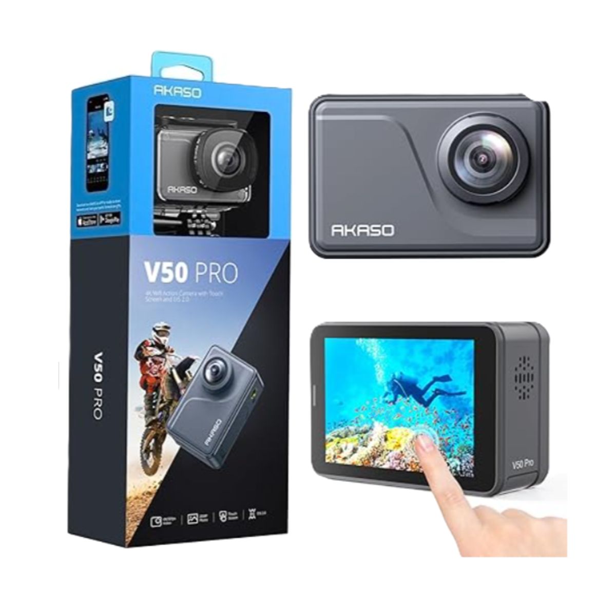 AKASO - Videocámara Akaso V50 Pro 4K NTSCPAL Color Gris