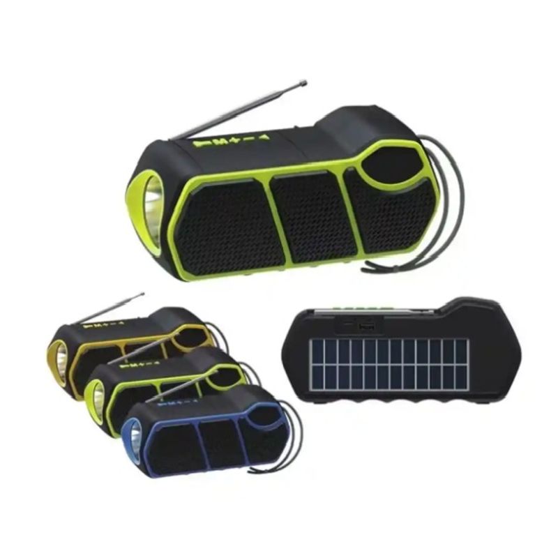 GENERICO - Parlante Solar Recargable Bluetooth Fm Radio + Linterna Usb cl-823