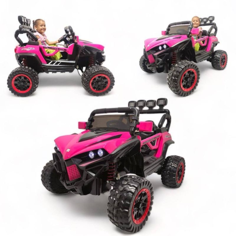 BRITOCHET - Carro Eléctrico Niño Montable 4x4 1 a 7 años REF 6689 ROSADO