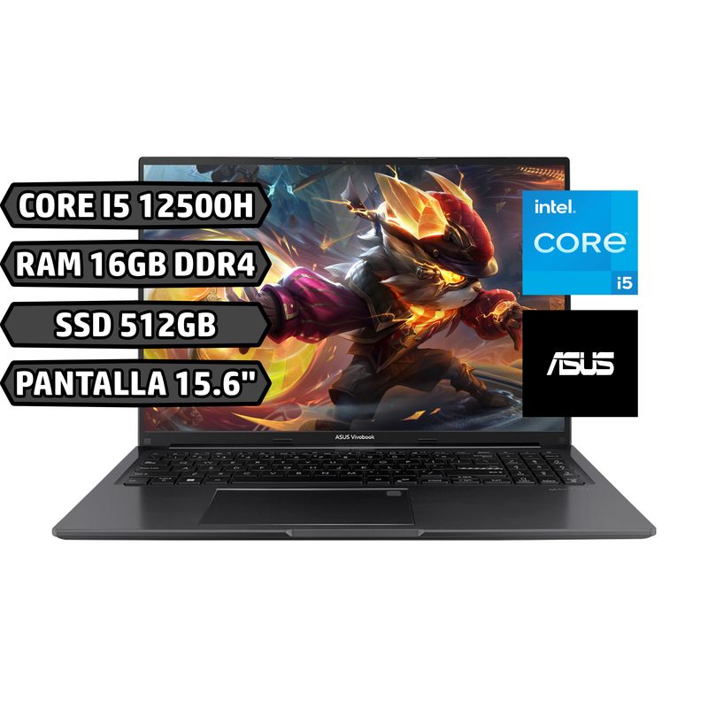 ASUS - Portátil Asus Vivobook X16 Intel Core I5 12500H Ssd 512Gb Ram 16Gb 15,6