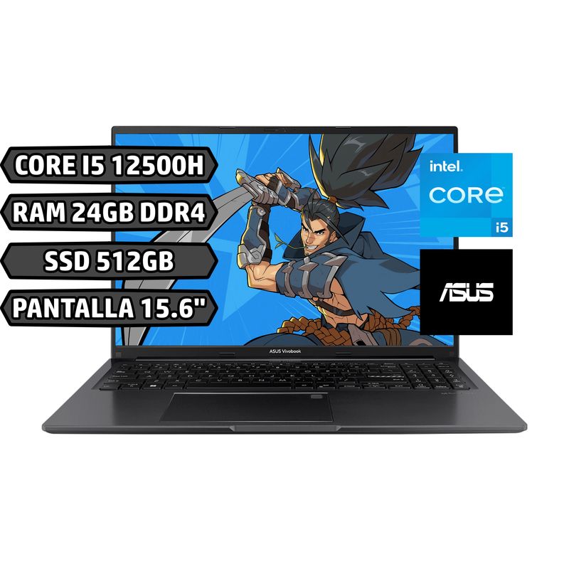ASUS - Portátil Asus Vivobook X16 Intel Core I5 12500H Ssd 512Gb Ram 24Gb 15,6