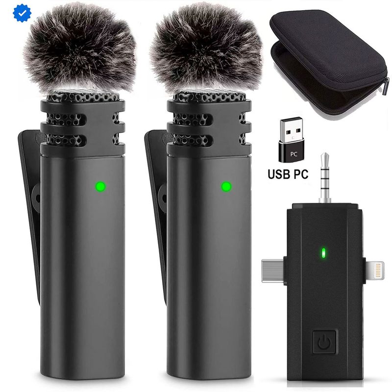 GENERICO - Micrófono Inalámbrico Solapa 3 EN 1 para Celular Y Cámara Plug 3.5mm