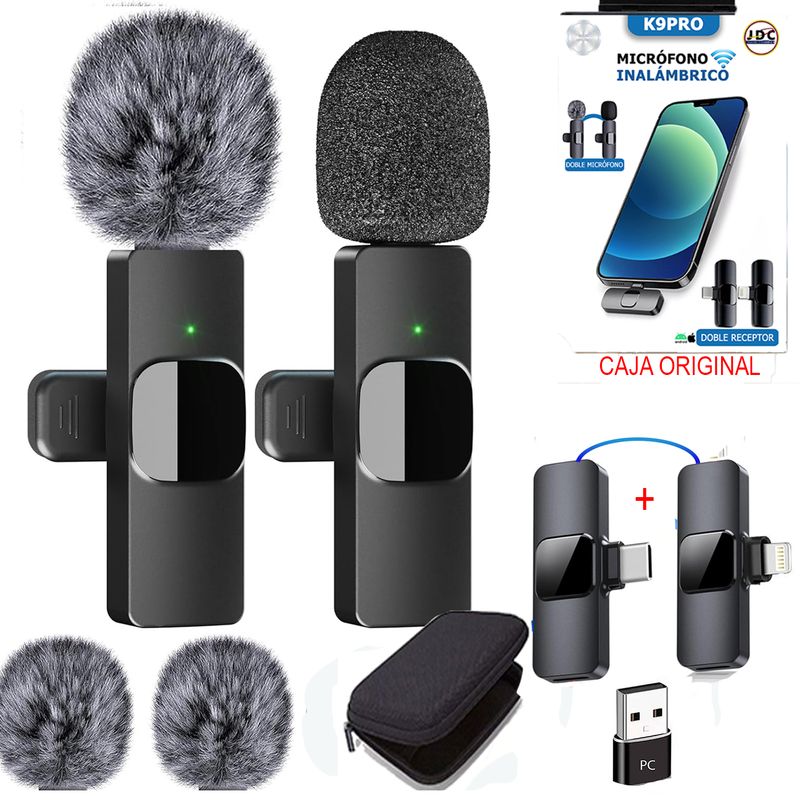 K9 - Micrófono de Solapa Inalámbrico K9pro Para Celular Android Y Iphone