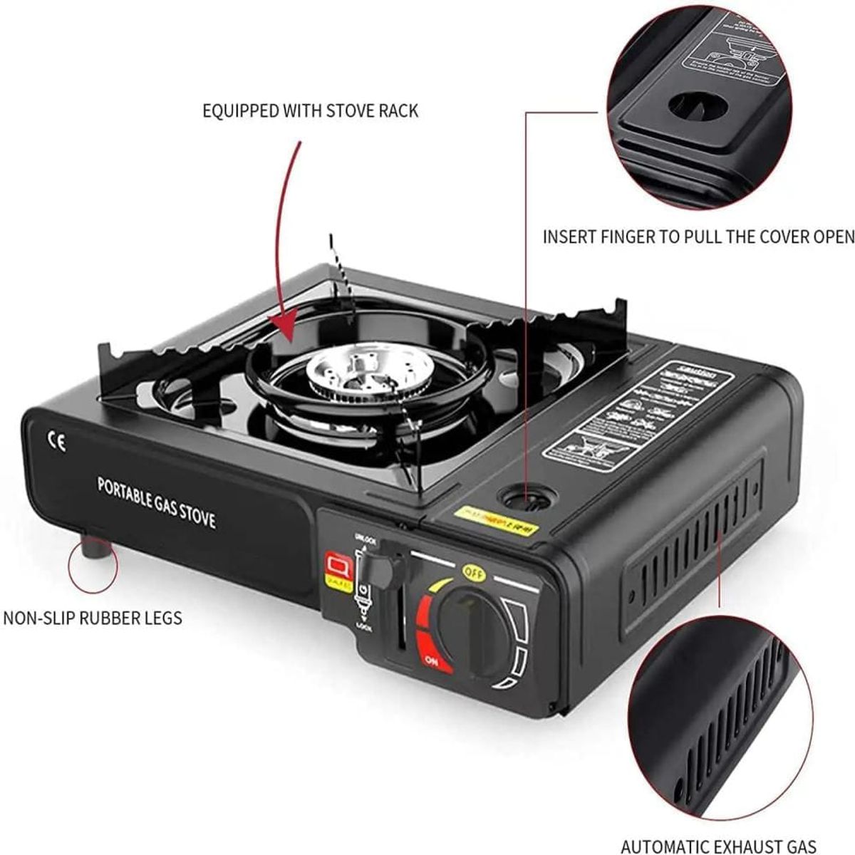 SKY - Estufa De Gas Butano Portatil Para Camping Viajes 1 Puesto