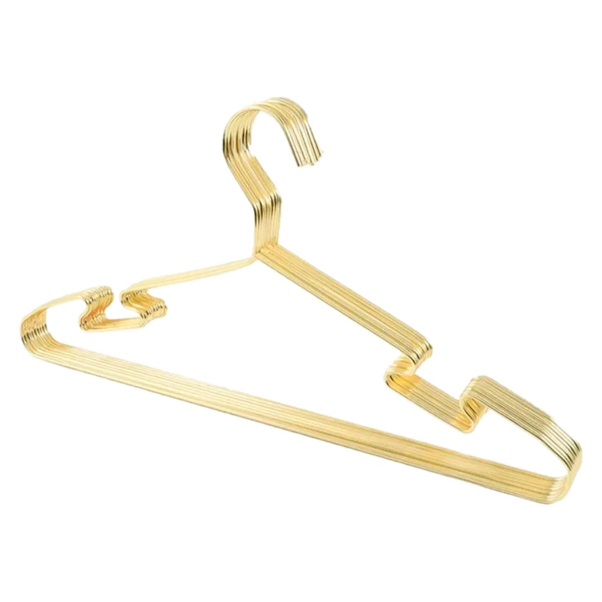 VITTORIA - Pack X10 Ganchos Ropa Metálico Triangular Dorado HO0403