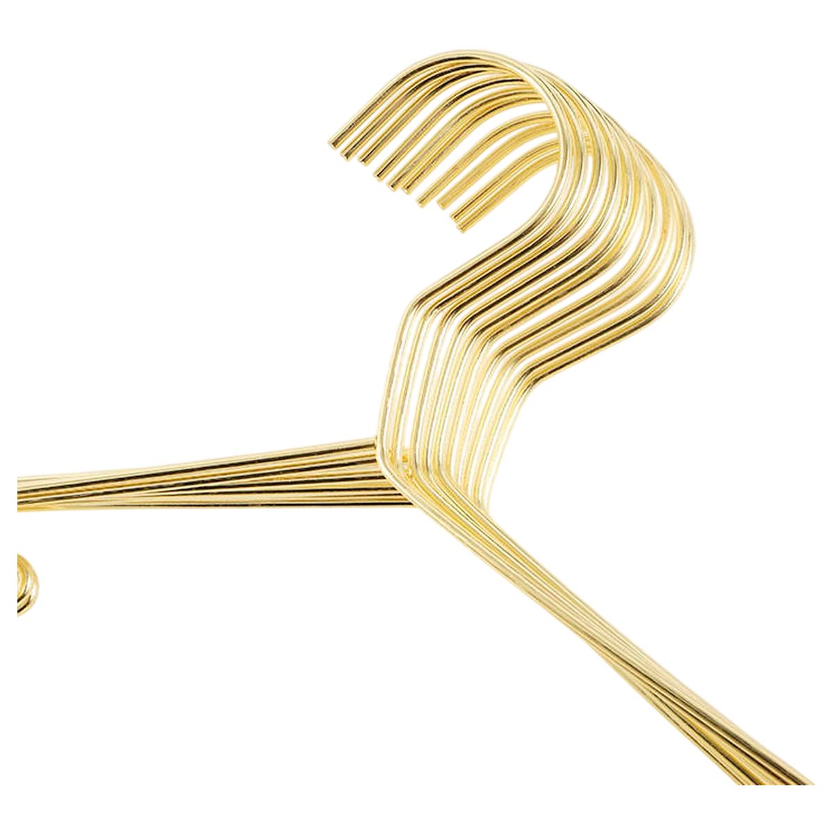 VITTORIA - Pack X10 Ganchos Ropa Metálico Triangular Dorado HO0403