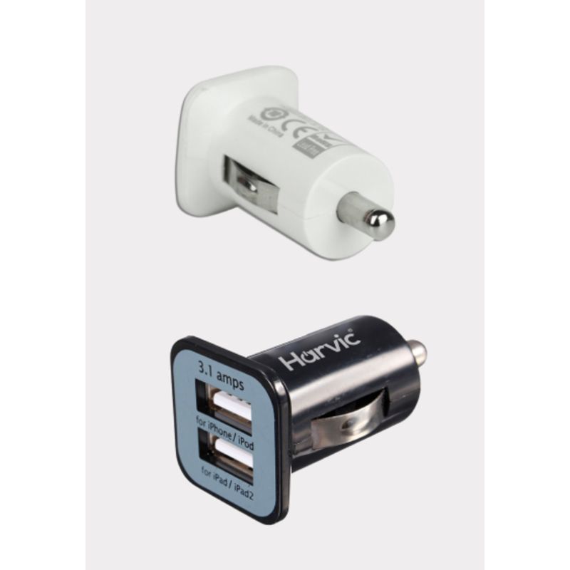 GENERICO - Cargador Carro Carga Rápida Doble Puerto USB Tipo C 31A Harvic