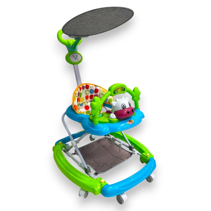 KIDSHOP - Caminador Musical Luces Con Guia Vaca 341 Azul