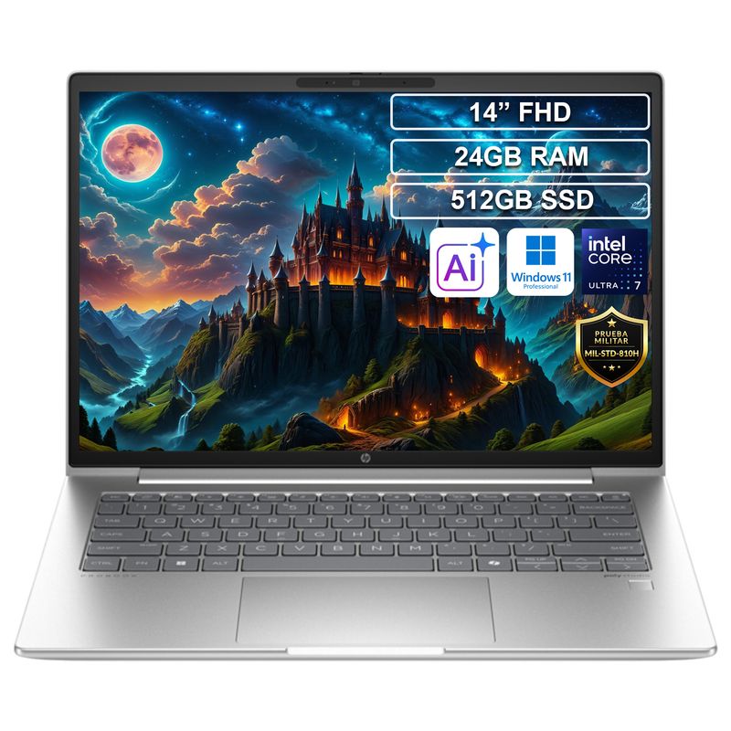 HP - Portátil HP Probook 440 Intel Ultra 7 155U 24GB 512GB Win11 Pro 14"