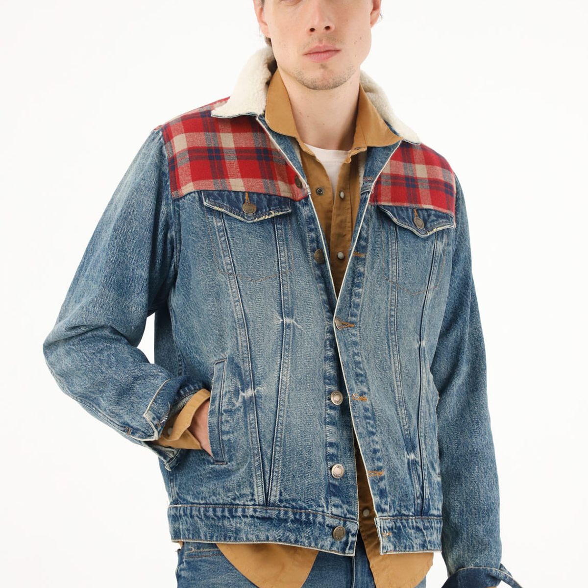 TENNIS - Chaqueta tipo Trucker forrada en ovejo para hombre