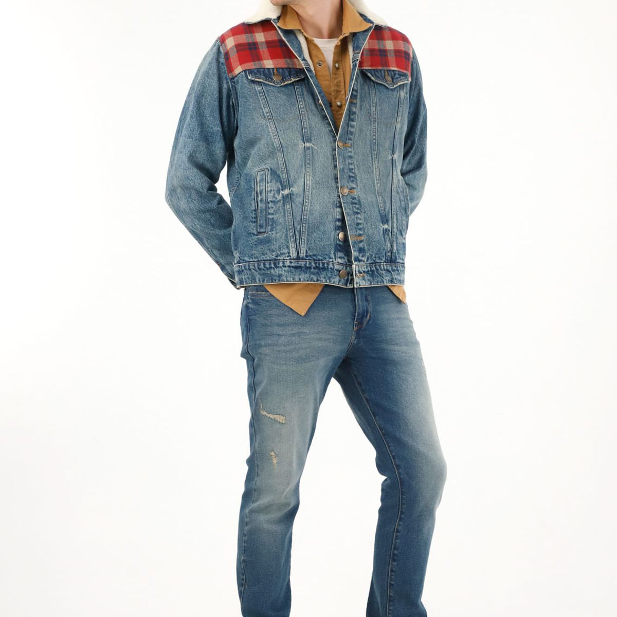 TENNIS - Chaqueta tipo Trucker forrada en ovejo para hombre