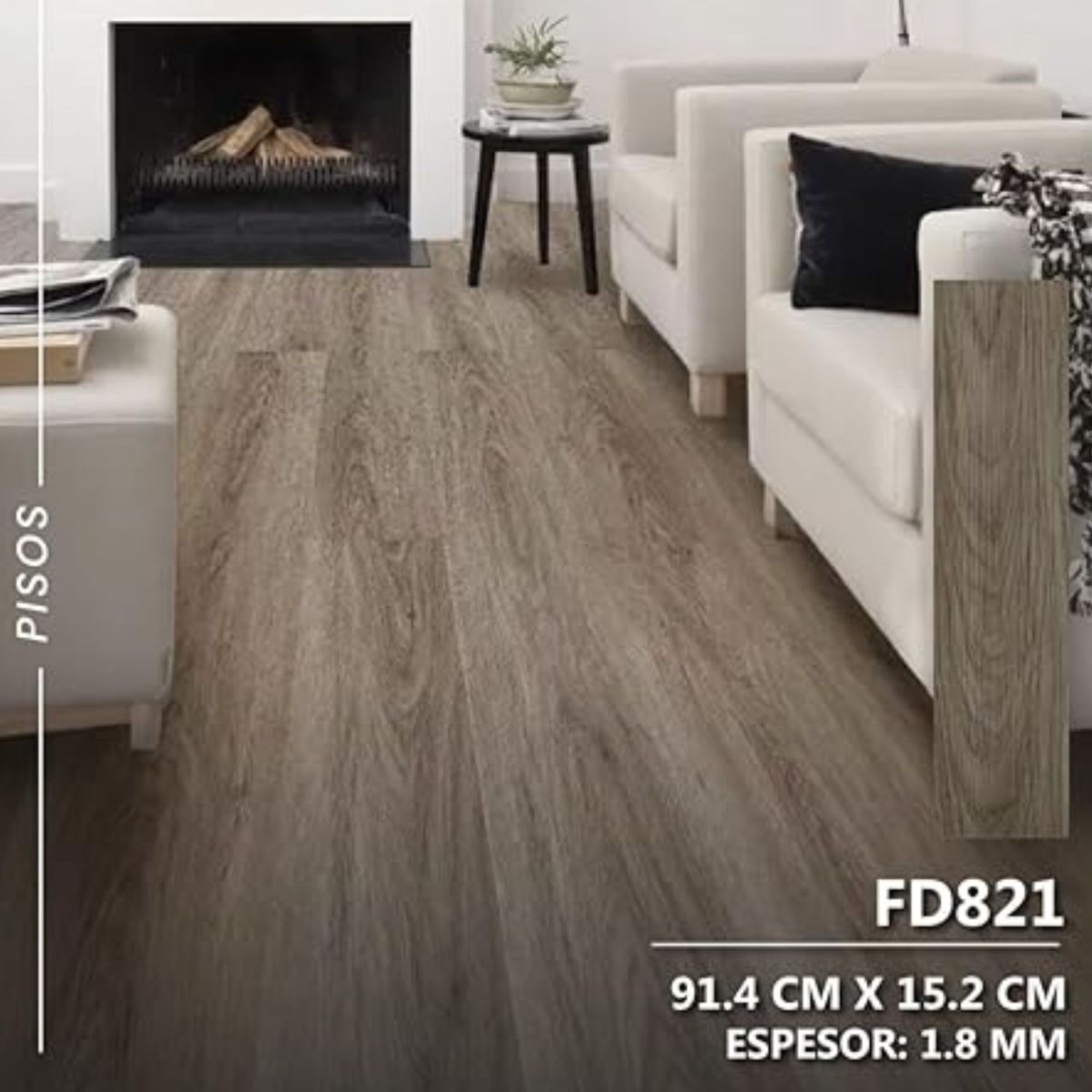 GENERICO - Piso Vinilico PVC Autoadhesivo 3D 5m2 Decokasa - FD821