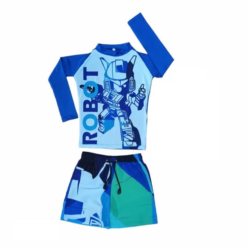 GENERICO - Traje de baño Infantil Buzo y Pantaloneta - Robot
