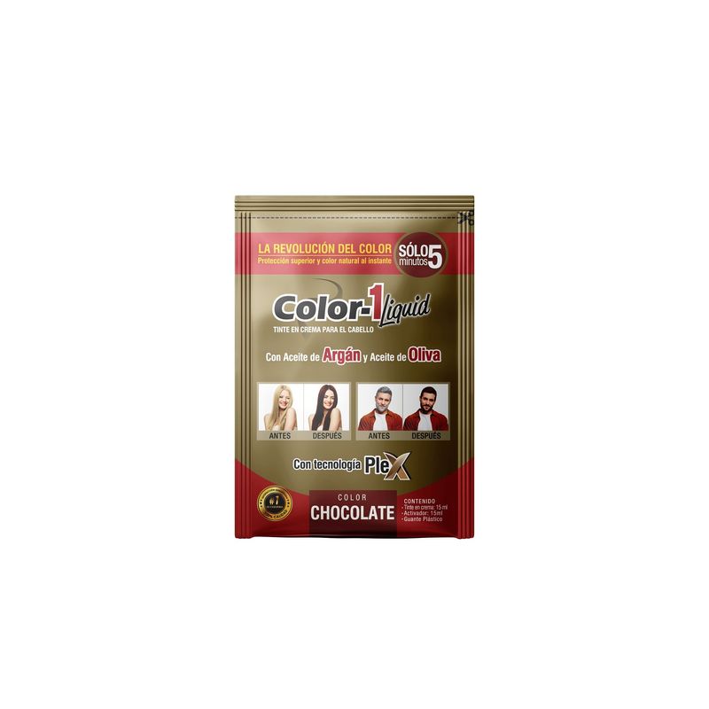 COLOR 1 - Tintura Líquida 5 minutos Color 1 Caja x 36 sachet Chocolate
