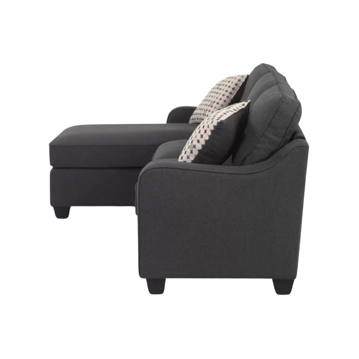 GENERICO - Sofá en L Izquierdo Zack Tela terciopelo 210x80x85 Gris 3 Puestos