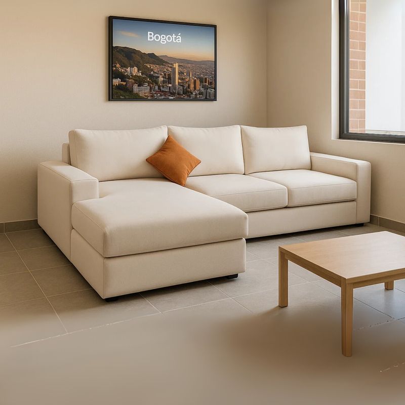 GENERICO - Sofá en L Izquierdo Zion Beige Moderno Tela antifluidos 250x85x80 Beige