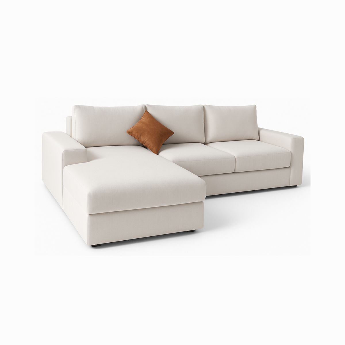 GENERICO - Sofá en L Izquierdo Zion Beige Moderno Tela antifluidos 250x85x80 Beige