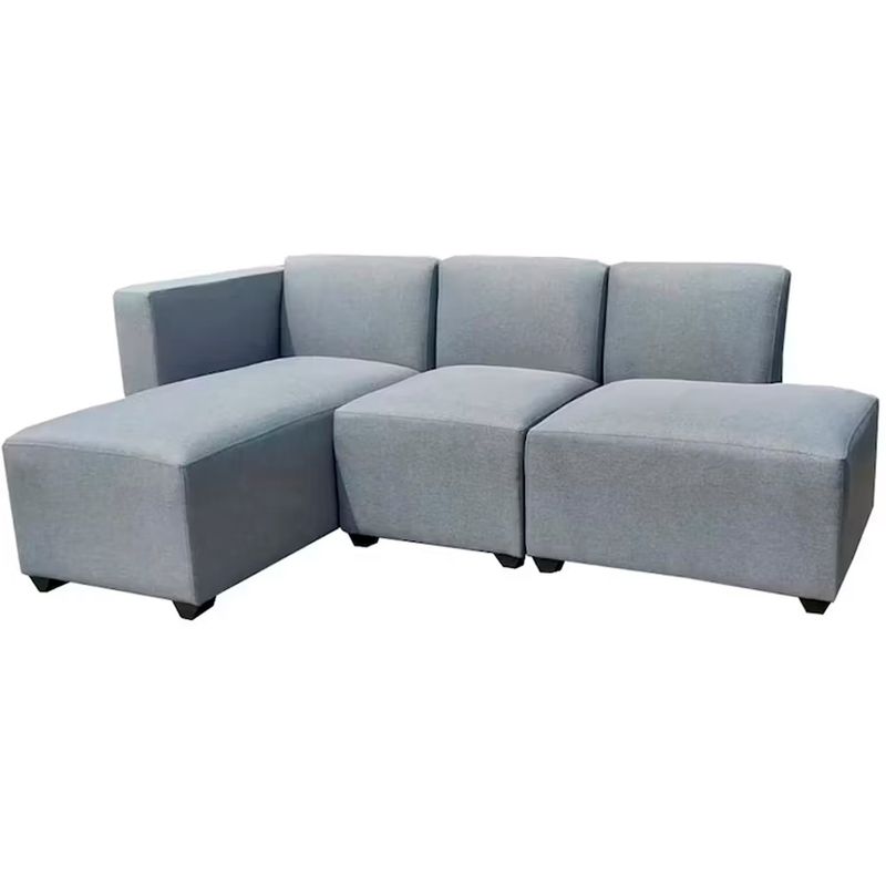GENERICO - Sofá en L Izquierdo Sisco Tela Antifluidos 220x130x90 Gris 3 Puestos