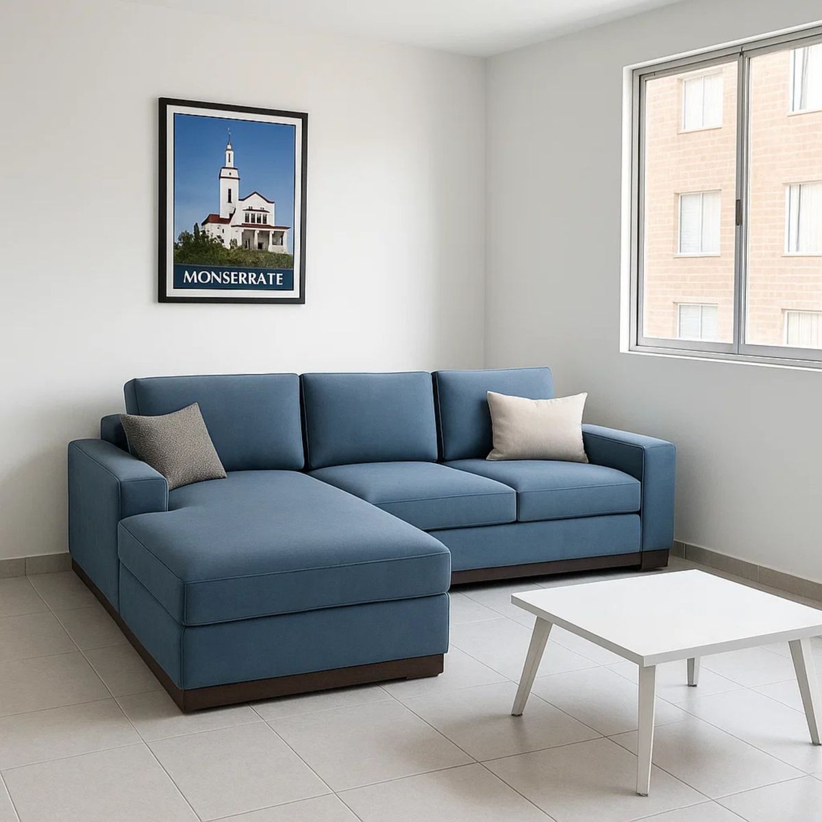 GENERICO - Sofá en L Izquierdo George Tela Antifluidos 300x95x85 Gris 4 Puestos