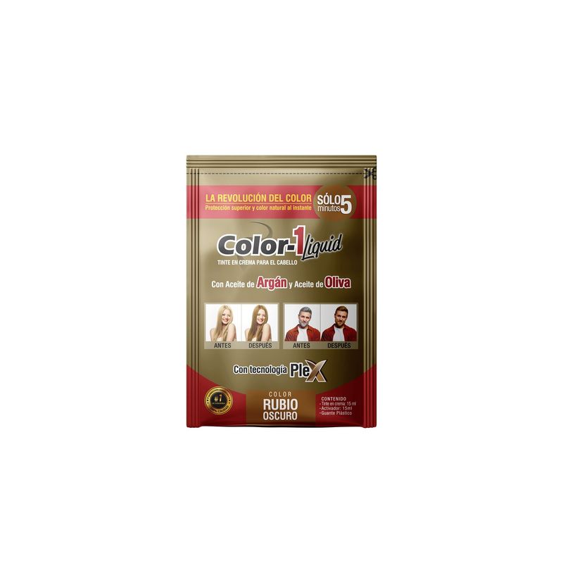 COLOR 1 - Tintura Líquida 5 minutos Color 1 Caja x 36 sachet Rubio Oscuro